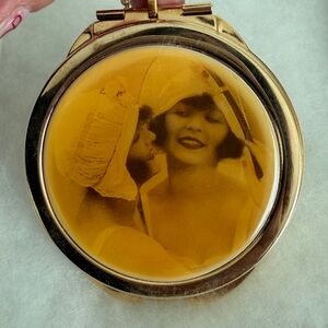 Vintage new Elegant Gold Keychain Compact Mirror